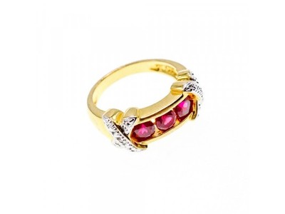 925 Sterling Silver Gold Plated Pink Topaz Ring Size 5