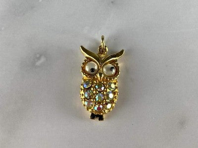 Pendant in Gilding With CZ "Owl"