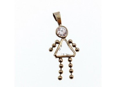 925 Sterling Silver CZ "Girl" Chain With Pendant