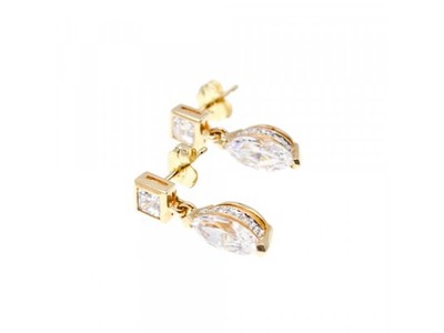 14K Yellow Gold CZ Earrings