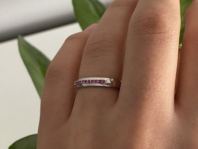 925 Sterling Silver Pink Spinel Ring Size 6