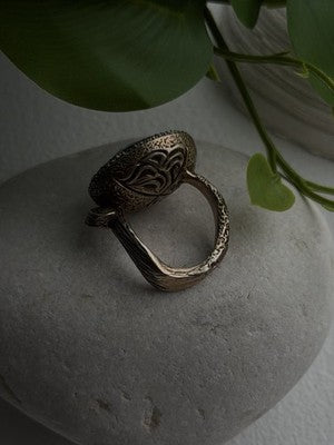 Vintage Nature Art 925 Sterling Silver Dragonfly Resin Ring Size 6.5