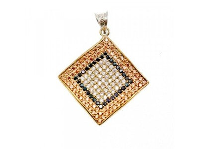 925 Sterling Silver with Gilding CZ & Black Jade Set