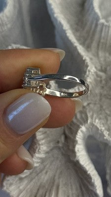 Floral 925 Sterling Silver Tanzanite Ring Size 7