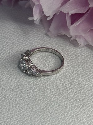Shiny 925 Sterling Silver CZ Ring Size 7
