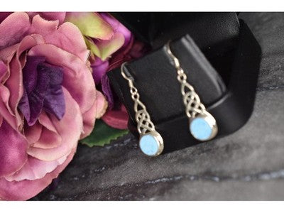 925 Sterling Silver Larimar Earrings