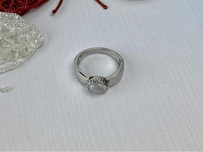 925 Sterling Silver Moonstone Ring Size 10.25
