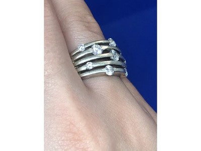 925 Sterling Silver CZ Ring Size 6.5