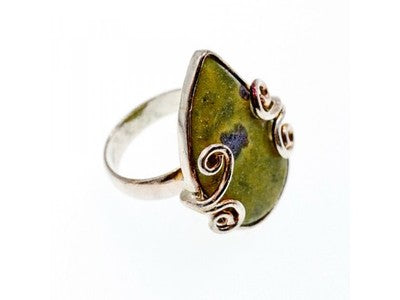 925 Sterling Silver Jasper Ring Size 5.5