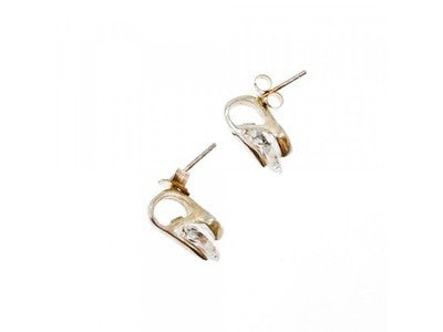 925 Sterling Silver CZ "Hearts" Stud Earrings