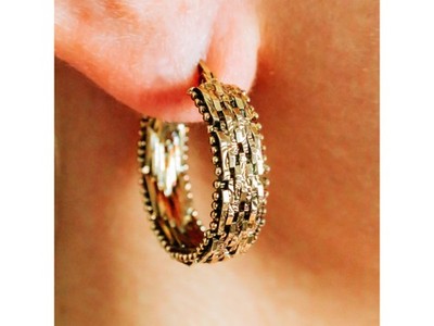 925 Sterling Silver Gold Plated Earrings Italy