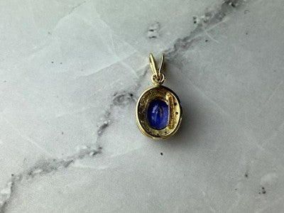 10K Yellow Gold Tanzanite & Diamonds Pendant