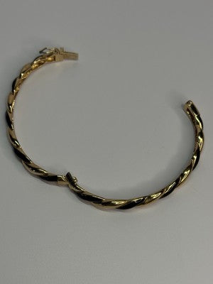 Bangle 925 Sterling Silver Gold Plated Onyx Bracelet