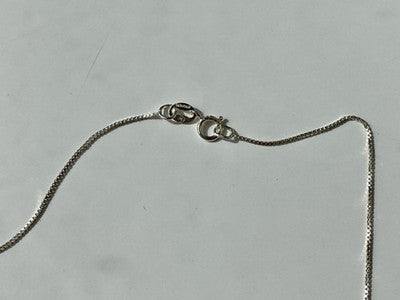 925 Sterling Silver Mother of Pearl Chain With Pendant Italy