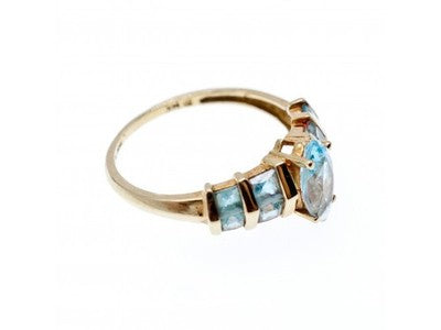 14K Yellow Gold Topaz Ring Size 9