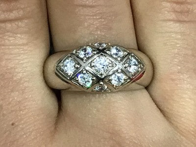 925 Sterling Silver CZ Ring Size 9