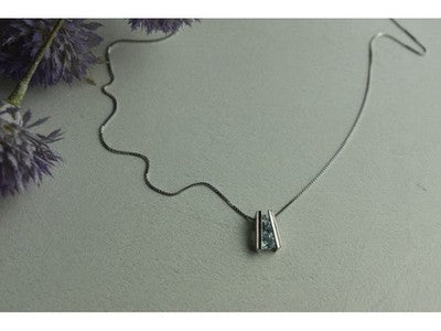 925 Sterling Silver Blue Spinel Chain With Pendant