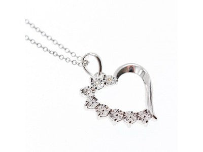925 Sterling Silver "Heart" Chain With Pendant Italy
