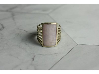925 Sterling Silver Pink Mother OF Pearl Ring Size 8