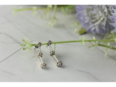 10K White Gold Diamonds Stud Earrings
