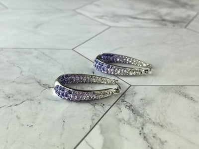 925 Sterling Silver Multicolor CZ "Shine" Earrings