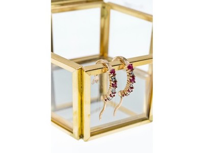 925 Sterling Silver Gold Plated Spinel Earrings