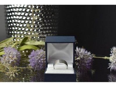 925 Sterling Silver CZ Band Ring Size 10
