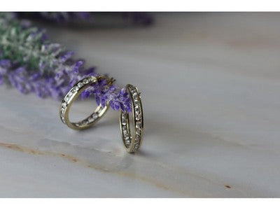 925 Sterling Silver Gold Plated CZ Earrings