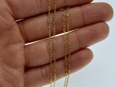 925 Sterling Silver Gold Plated Chain Italy 18.1 In