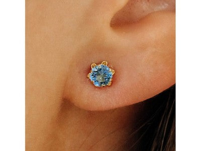 14K Yellow Gold Topaz Earrings