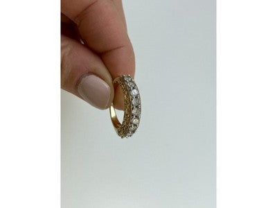 925 Sterling Silver Gold Plated White CZ Ring Size 7