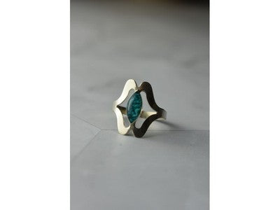 925 Sterling Silver Chinese Turquoise Ring Size 6.75 Mexico