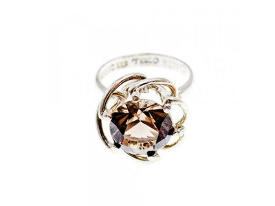 925 Sterling Silver Brown Tourmaline Ring Size 6.5