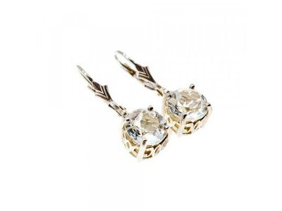 925 Sterling Silver Clear Quartz Earrings