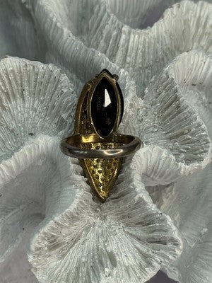 925 Sterling Silver Alpanite & CZ Ring Size 7 Length 1.45 Inch