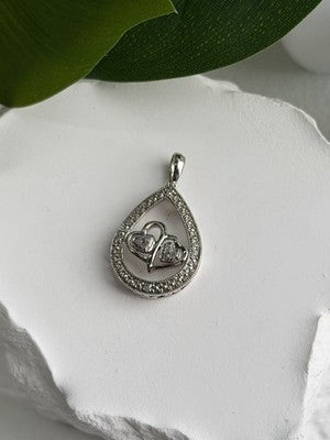 925 Sterling Silver Diamond 0.09 ctw Heart Pendant