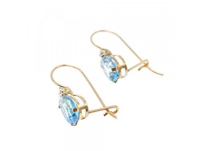 10K Yellow Gold Topaz & Diamonds Earrings