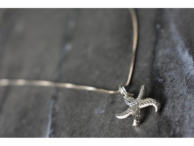 925 Sterling Silver Starfish Chain With Pendant Italy