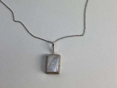 925 Sterling Silver Moonstone & CZ Chain With Pendant