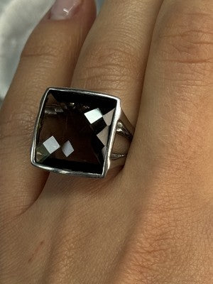 925 Sterling Silver Brown Tourmaline Ring Size 7