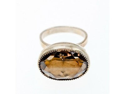Vintage 925 Sterling Silver Hessonite Ring Size 6.5