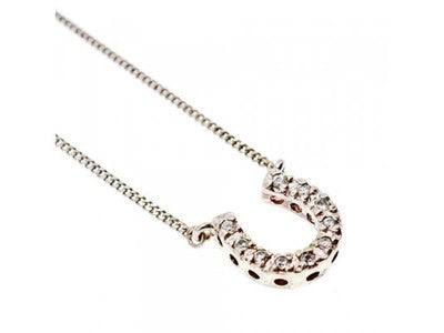 925 Sterling Silver CZ "Horseshoe" Chain with Pendant