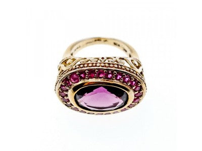 925 Sterling Silver Gold Plated CZ Ring Size 5.5