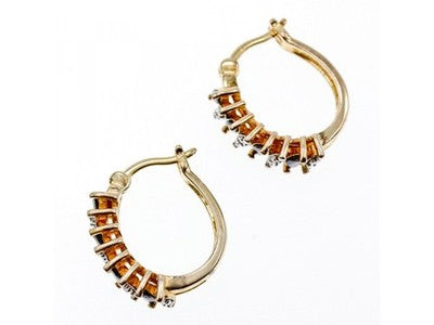 925 Sterling Silver Gold Plated Sapphires & CZ Earrings