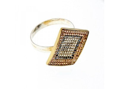 925 Sterling Silver with Gilding CZ & Black Jade Set