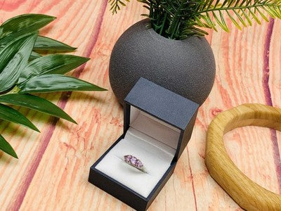 925 Sterling Silver Amethyst Ring Size 7