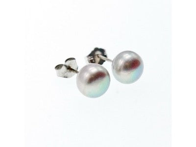 925 Sterling Silver Gray Pearls Earrings