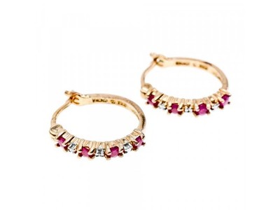 925 Sterling Silver Gold Plated Spinel Earrings