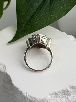 Vintage 925 Sterling Silver Brown Tourmaline Ring Size 9