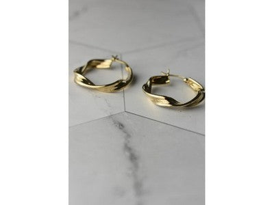 925 Sterling Silver Gold Plated Classic Earring